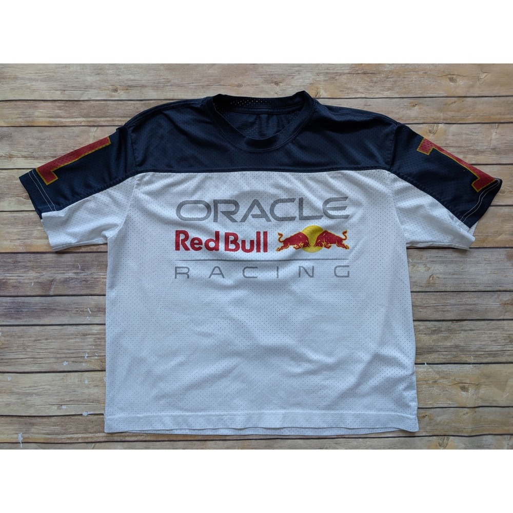 Hollister Oracle Red Bull Racing Jersey Mens M Polyester White Max Verstappen #1